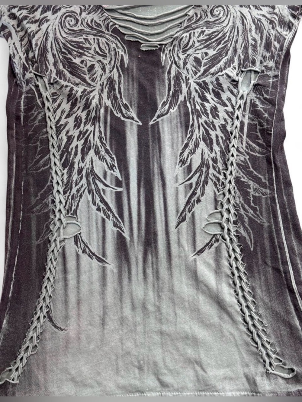 Affliction Grungecore Rhinestone Graphic Top - Picture 5 of 8